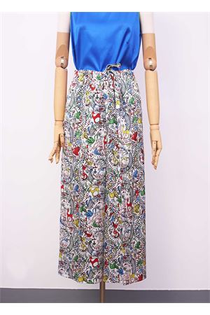 One size silk pants with multicolor print Laboratorio Capri | PILACCIOCHINAMULTI